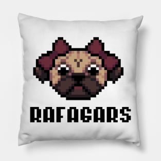 Cute Pug with Ribbons Pillow