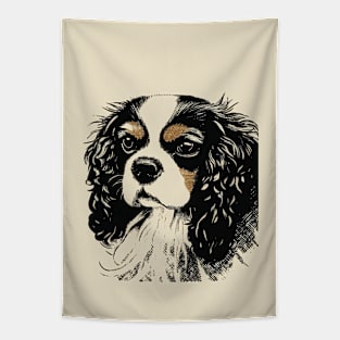 cavalier king charles spaniel drawing Tapestry