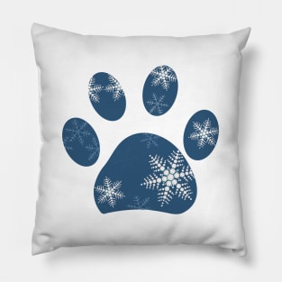 Paw print made of snowflakes Pillow