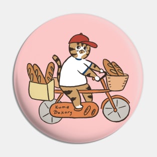 funny Cat and bicycle Pin