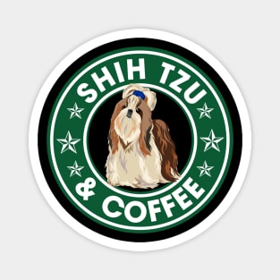 Shih Tzu And Coffee Magnet