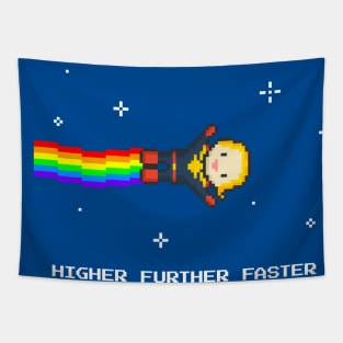 Higher, Further, Faster — Nyan (Captain) Marvel Tapestry