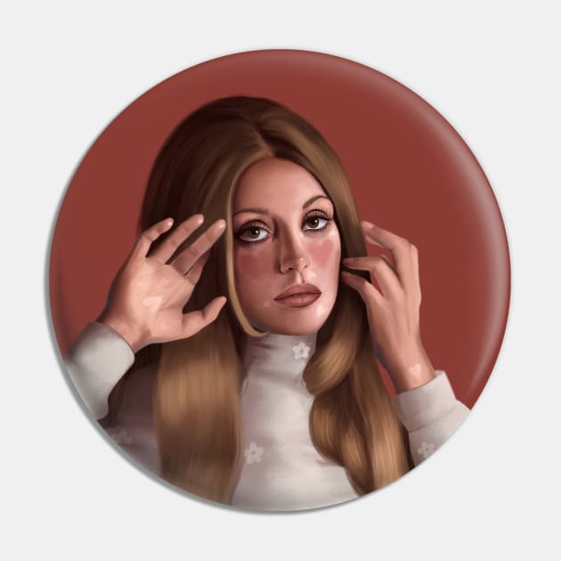 Sharon Tate Flower Pin by thelamehuman