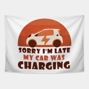 Electric car charging Tapestry