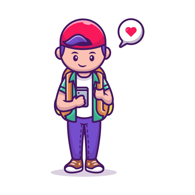Cute Boy With Mobile Phone by Catalyst Labs