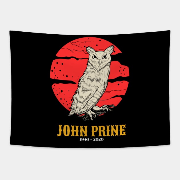 John Prine Retro 70s Style Fan Art Design Tapestry by Faeyza Creative Design