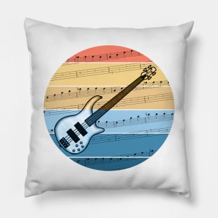 Bass Guitar Music Notation Bassist Musician Pillow