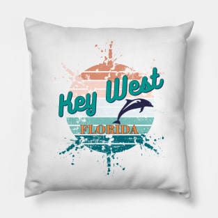 Key West Exploding Retro Vintage Sunset Pillow