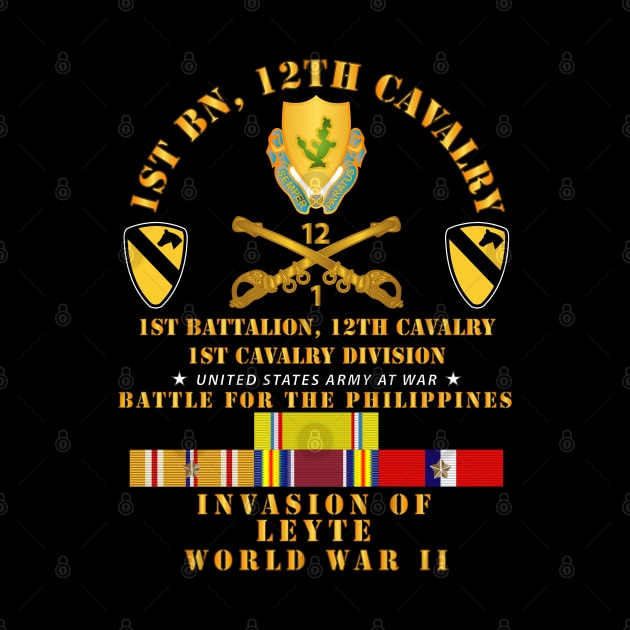 1st Bn 12 Cav - 1st Cav - Invasion Leyte - Phil - WWII w PAC SVC by twix123844