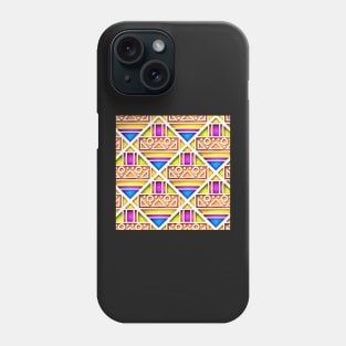 3d Geometric Pattern, Square Motifs Phone Case