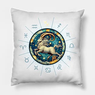 ZODIAC Capricorn - Astrological CAPRICORN - CAPRICORN - ZODIAC sign - Van Gogh style - 12 Pillow