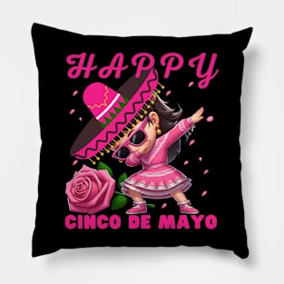 Dabbing GIRL sunglasses happy Cinco De Mayo Let's Fiesta Mexican Party Pillow