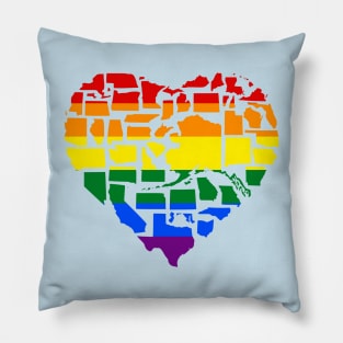 Gay Pride in all US States - Gay Rights Pillow