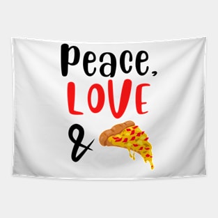 Peace Love and Pizza Tapestry