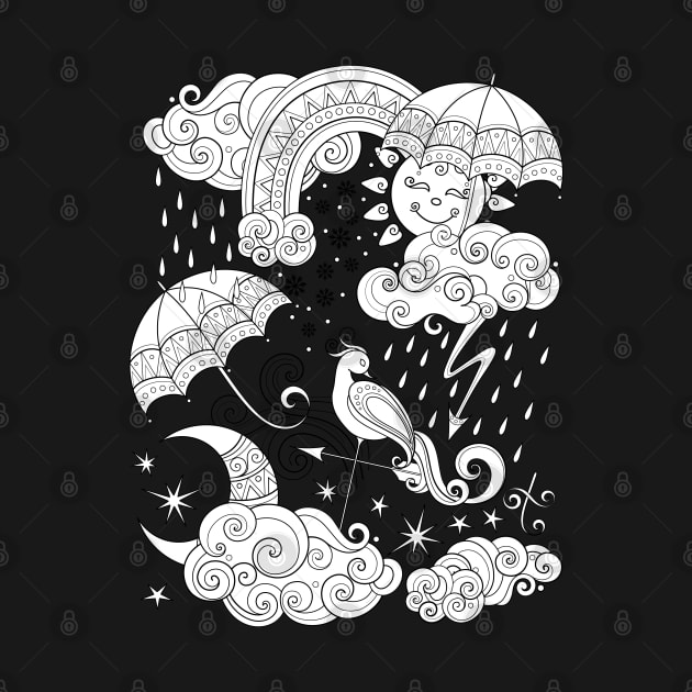 Noncolored Fairytale Weather Forecast Print by lissantee