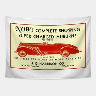 1935 Super-Charged Auburn Speedster Advertisement Tapestry