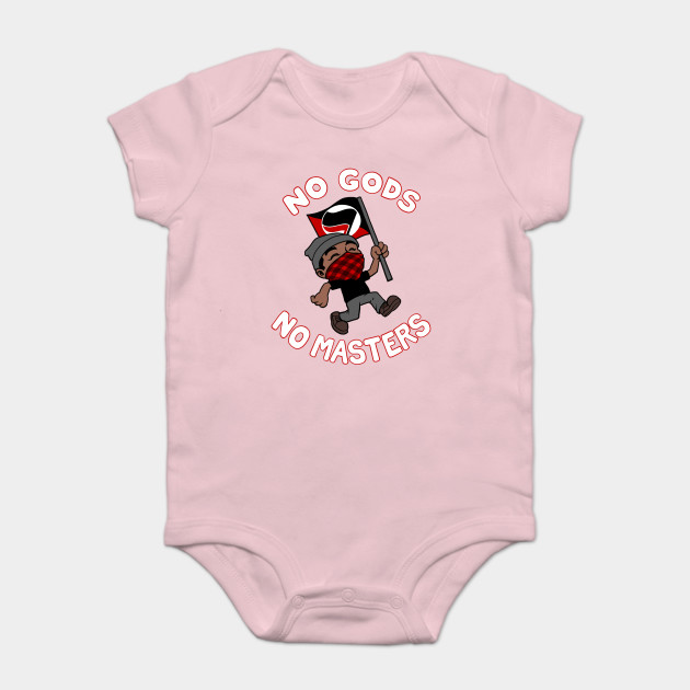 No Gods No Masters Antifa Baby Kurzarmbody Teepublic De
