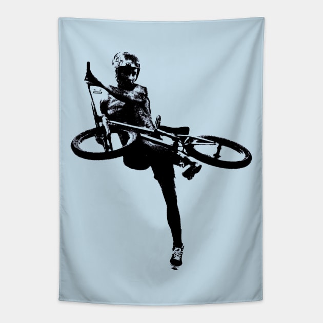 Freestyle BMX in the sky Tapestry by Wolf Art / Swiss Artwork Photography