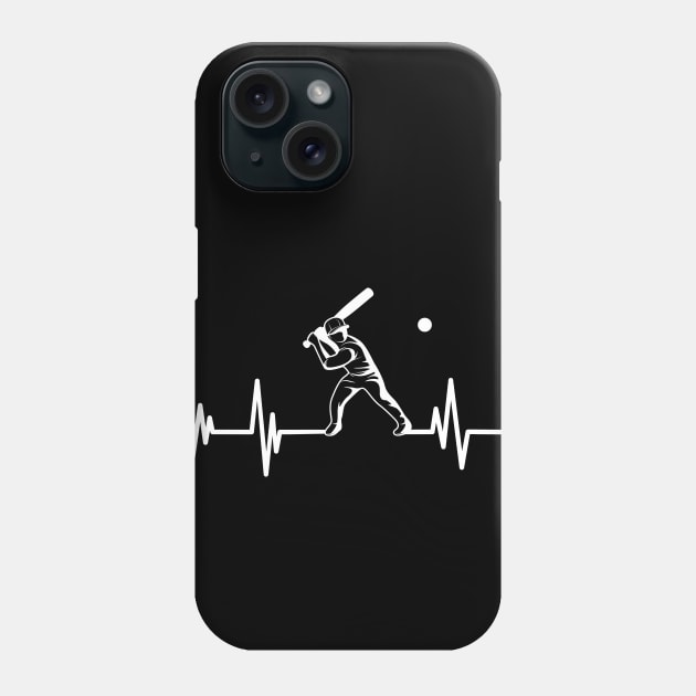 Cricket heartbeat baseball player,baseball Birthday Cricket lover Phone Case by mezy