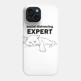 Funny Social Distancing Cat, Quarantine Cat, Antisocial Phone Case