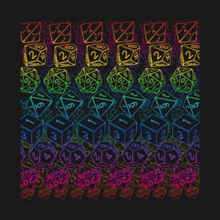 Dice Pattern D20 Rainbow T-Shirt