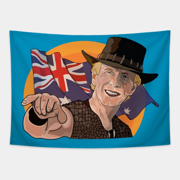 Crocodile Dundee Tapestry by tharrisunCreative