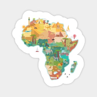 Cartoon Map of Africa Magnet