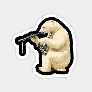 Polar Bear Playing Saxophone Magnet