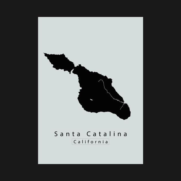 Santa Catalina California Island Map dark by Robin-Niemczyk