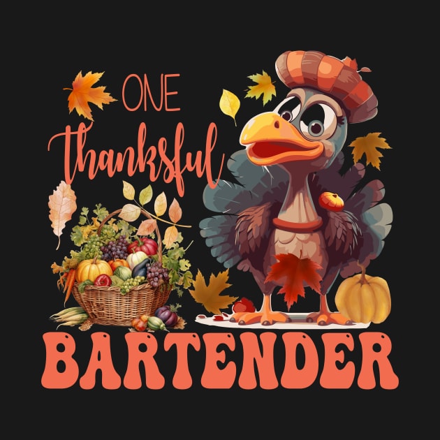 One Thankful Bartender Thanksgiving Turkey Costume Groovy by Spit in my face PODCAST