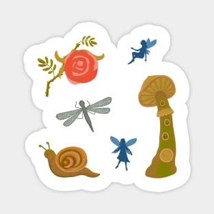 Woodland folk sticker pack Magnet