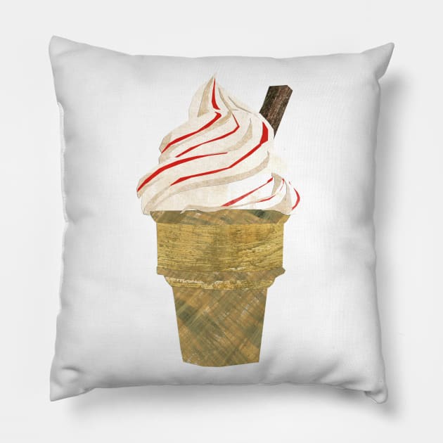 Ice cream - mini cone Pillow by Babban Gaelg