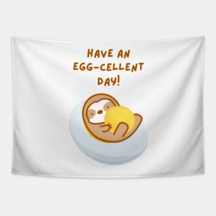 Have An Eggcellent Day Sloth Tapestry