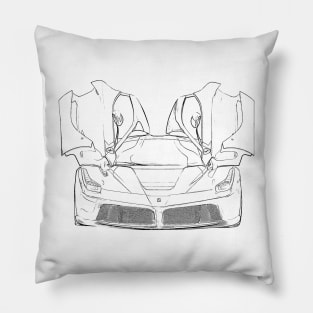 La Ferrari Wireframe Pillow