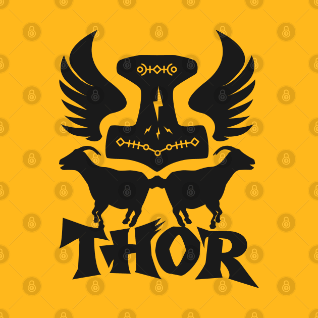 Succeed With THORS MJOLNIR GOATS EMBLEM by Odin Asatro