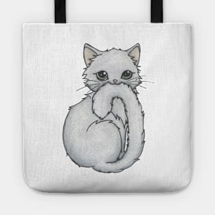 Cute Fluffy Kitten, Grey Tote