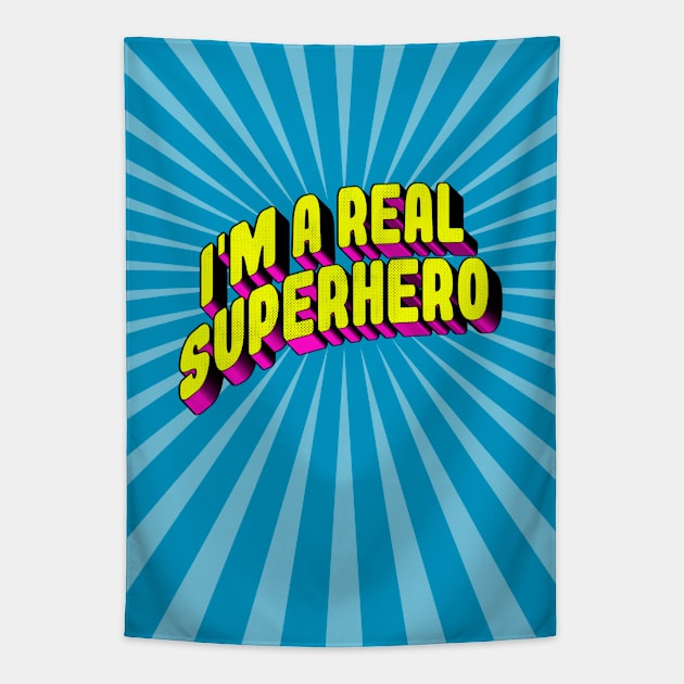 I'M A REAL SUPERHERO Comics Fun Tapestry by Lumos19Studio