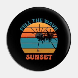 sunset retro illustration Pin