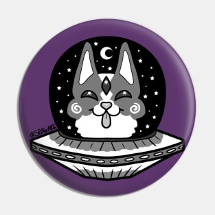 UFO Alien Space Corgi Pin