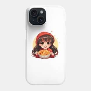 Cute Girl Eating Spaghetti Phone Case