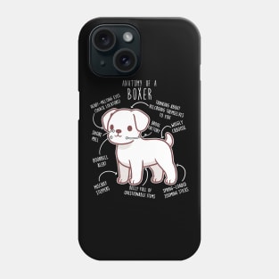 Boxer Dog White Anatomy Phone Case