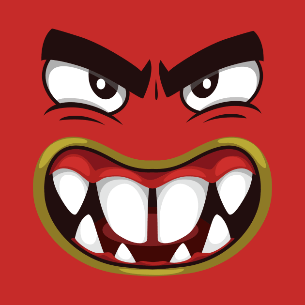 Creepy wide mouth monster face by Fun Planet