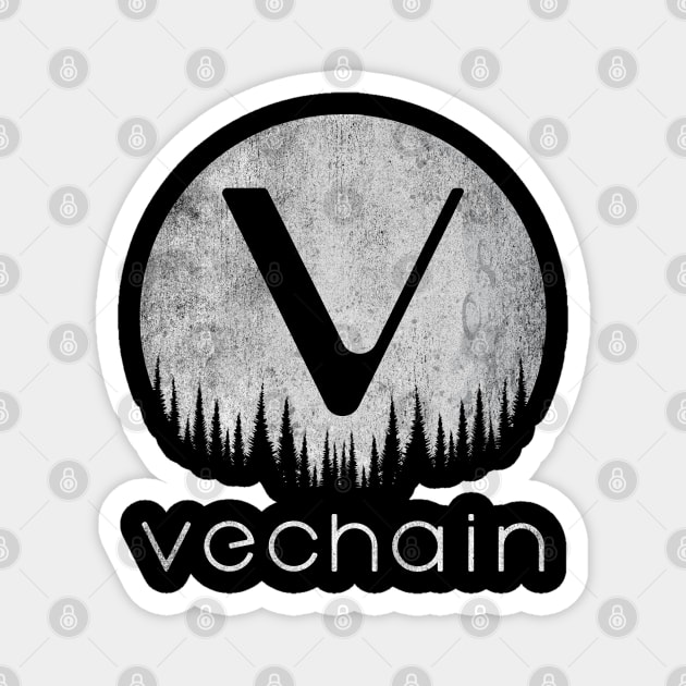 Vintage Vechain VET Coin To The Moon Crypto Token Cryptocurrency Wallet Birthday Gift For Men Women Kids Magnet by Thingking About