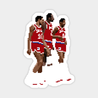 Sixers Big Three Pixel Magnet