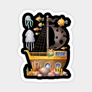 Sunken pirate ship Magnet