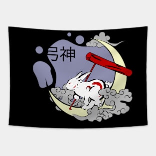 OKAMI Inspired Moon Rabbit Print Tapestry