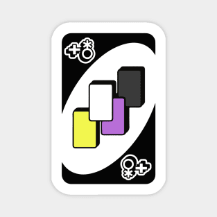 nonbinary uno card Magnet