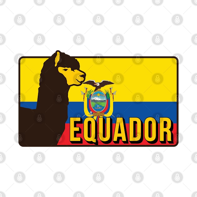 Ecuador Flag Alpaca Ecuadorian Quito South America Andes Condor by Shirtsurf