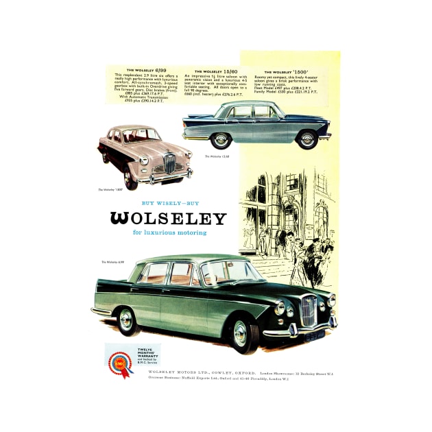 A vintage Wolseley car advert by Random Railways