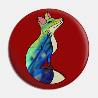 Happy Fox - Labradorite Pin